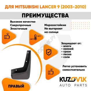 Брызговик передний правый Mitsubishi Lancer 9 (2003-2010)KUZOVIK