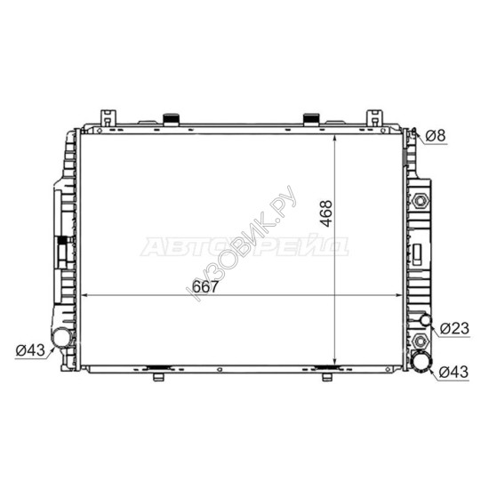 Радиатор MERCEDES S-CLASS W140 4.0/4.2/5.0/6.0 91-98 SAT